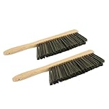Jiawu Cepillo de Polvo de Madera, Escoba Batidora de Pelo Suave para Limpieza de Chimeneas, 2 Piezas de Largo, Escoba de Mano para el Hogar, Coche, Cama, sofá, Material Ailanthus