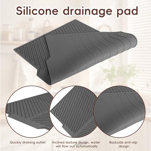 Tapete de silicona para secar platos de grado alimenticio resistente 7