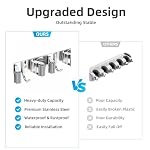 Foensc 5 Racks and 4 Hooks Mop and Broom Holder Wall Mount, Improved Non-Slip Broom Hanger Wall Mount, Self Adhesive Broom Organizer Storage Tool Racks for Home Kitchen Garden Laundry Garage - Image 5
