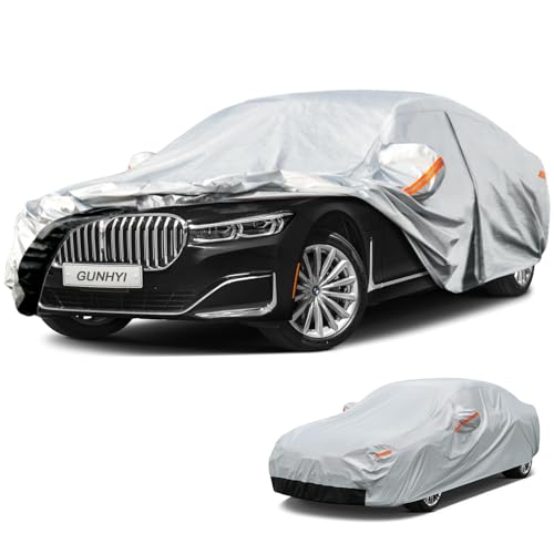 GUNHYI 6 Layer Car Cover Custom Fit BMW 7 Series 728i 730i 740i 750i 730li 740li 750li 760li (1977-2025) Waterproof All Weather, Heavy Duty Outdoor Snow Sun Rain Uv Protection