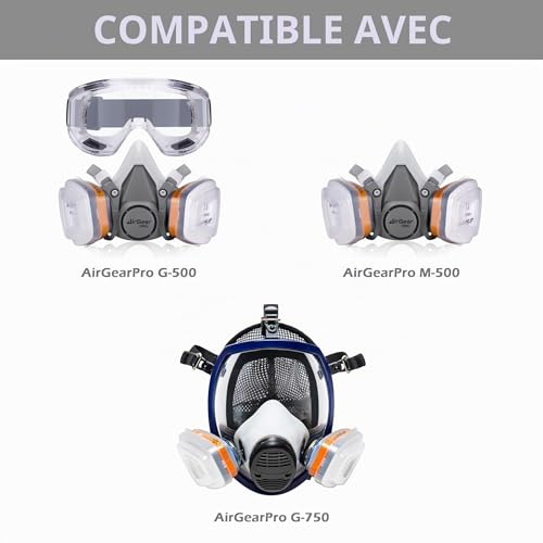 AirGearPro C-500 Lot de 6 Filtres à Poussière P2 pour Masque Respiratoire – vue 5