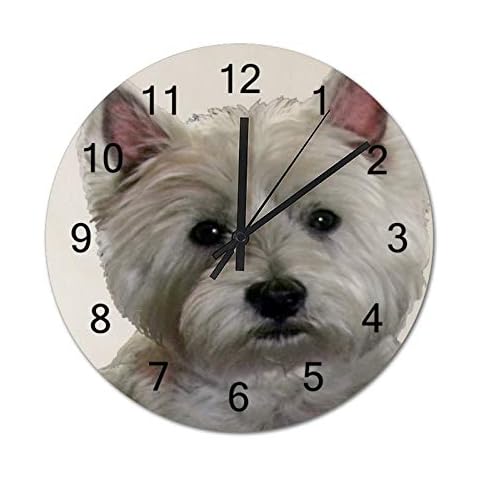 Tamengi My Perfect Westie Round Wall Clock, Rustic Silent Clocks Farmhouse Cabin Country Home Decor Cover
