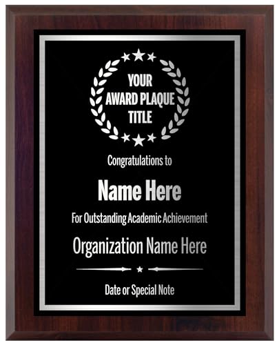Award Plaques Personalized with Your Text and Title - Engraved Plaque Customized for Employee Appreciation, Recognition, Retirement, Service - Custom Awards for Employees, Co-Worker, Friends - Choose Your Size: (6x8 Black/Silver)