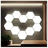 Etigood 10 Pack Hexagon LED Wall Lights - Touch Sensitive Modular Light Panels - USB Powered DIY Geometric Lights for Gaming Room, Bedroom, Living Room Decor - Aesthetic Wall