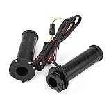 Heated Hand Grips, 1 Pair 22mm(7/8Inch) Adjustable Power(12W-24W) Electric Heated Hand Grips Hot Warm Handlebar for Motorcycle ATV Black