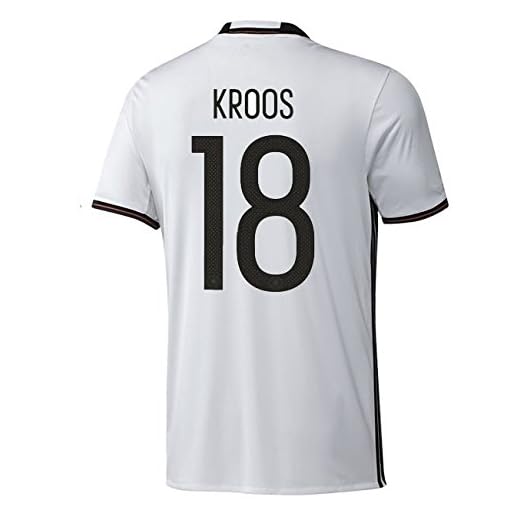 Adidas DFB Home 4-stjärniga Tyskland hemmastrokott med flock vit EM 2016, nummer och namn: 18 – kroos, storlek: 140