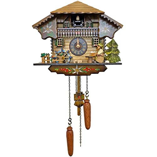 Alexander Taron 400Qm Engstler Battery-Operated Cuckoo Clock-Full Size-9" H X 10.5" W X 6.25" D, Brown #TOP19