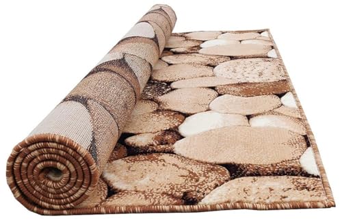 Image of Soft Premium Gold Carpet 5x7 ft Rectangular Washable, Anti-Skid, Fade-Resistant Acrylic Rug for Living Room, Hall, Bedroom, Modern Decor