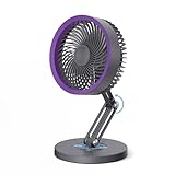 CIVPOWER Desk fan: Small Quiet Table Fan with Metal Stand - 3 Speed 180° Foldable 360° Rotating Adjustable Portable Design - 2000mAh Rechargeable Battery for Bedroom Home Dorm Office Outdoor Gray