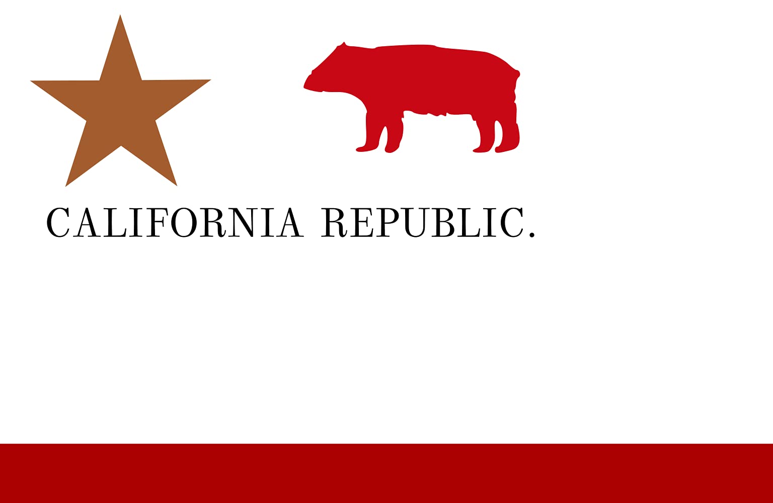 Drapeau Large 1stBearFlag original de Californie pour salon et bureau