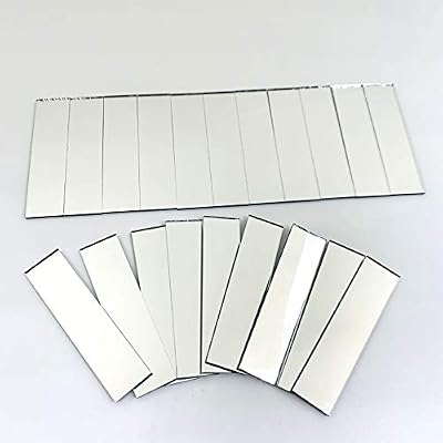 100 Pcs 1/2'' x 2'' Rectangle Mirror Tiles Glass Mosaic Shapes (1/2'' x 2'')