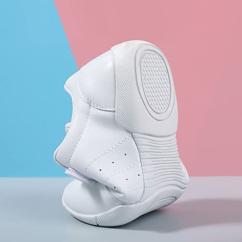 FLIOZY Girls White Cheerleading Dancing Shoes Kids Competition Athletic Training Tennis Cheer Sneakers Breathable Walking Sport Shoes2