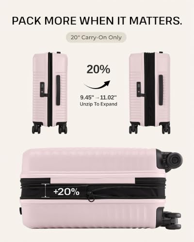 Image of Coolife Luggage 3 Piece Set, Lightweight PC Hardside Suitcases, 20 /24 /28