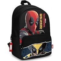 Marvel Mochila Diakakis con 3 fundas, Black Deadpool/bolsillo