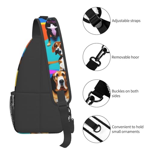 Mochila cruzada MYPIKY con estampado de Beagle para deporte y senderismo miniatura 5