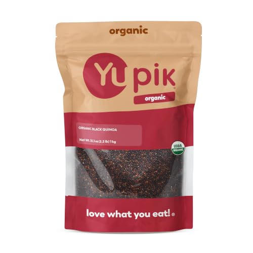 Yupik Organic Black Quinoa, 2.2 lb (35.2 oz), Non-GMO, Gluten-Free, Kosher, Raw, Unsalted, Oil-Free, Plant-Based Protein, Source of Fiber & Iron, Great Replacement for Rice & Pasta