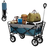 Carrito Playa Carro Playa Plegable EUGAD - 80kg Capacidad (90x44x27cm, Antracita/turquesa) Carro Plegable Con Ruedas