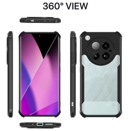 Image of Outlouders Back Cover for Infinix Zero 40| Ultra Hybrid Transparent | Full Camera Protection | Raised Edge | Crystal Clear Bumper Case(Black)