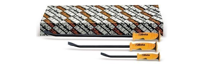 Beta Tools 965/S3 Set of 3 Pry Bar Set Go Thru Crow Lever Set Prying Hand Tool 1 x 300mm Pry Bar, 1 x 450mm Pry Bar and 1 x 600mm Pry Bar Set of 3