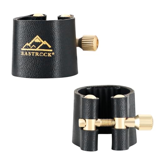 Eastrock JDSAXLCAP Alto Saxophone Ligature Kit, Leather Ligature Fastener For Saxophone Mouthpiece thumb #2