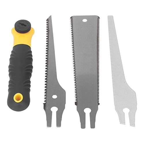 Hand Saw with Replaceable Blade, Multifunctional Double Woodworking Tool Saw, Detachable Pull Saw with TPR Rubber Handle for Wood Plastic Plywood Wallboard Trimming