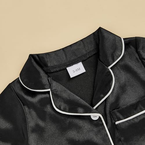 Newborn Baby Boy Girl Silk Pajamas Romper Shorts Sleeve Button Down Satin One Piece Onesie Pjs Infant Sleepwears4