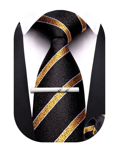 Image of Barry.Wang Boys Ties School Pre-Tied Kids Necktie Handkerchief Clip Set Uniforms Child Ties for 8-14 Years Wedding Party