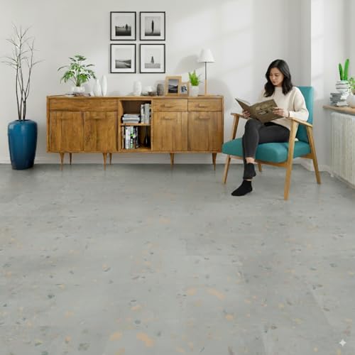 Image of Allure Luxury Vinyl Tile Flooring, 22 Mil Wear Layer, Ultima Comfit Terrazzo 12 inch x 24 inch, 6.5 mm Thick Vinyl Tiles with Click and Lock Installation, 1 Box 23.56 sqft