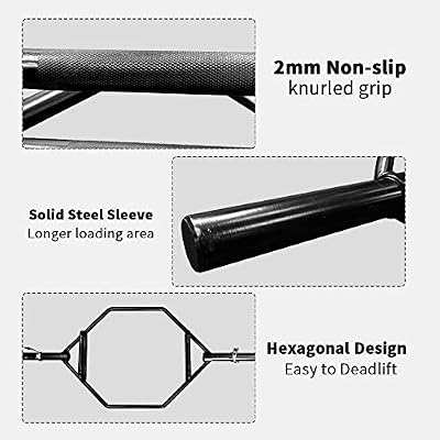 Hex Bar Weights Set Olympic Weight Plates Set for Deadlift Weightlifting Bodybuilding 2 Inch Hexagon Trap Bar with Weights for Exercise & Fitness Home Gyms