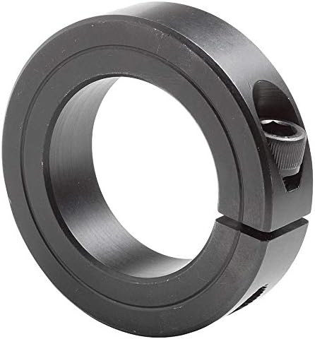 Climax Metal Products Black Oxide Steel Shaft Collar, Clamp Collar Style, Standard Dimension Type, 2-3/16" Bore Dia. - 1C-218, (Pack of 2)