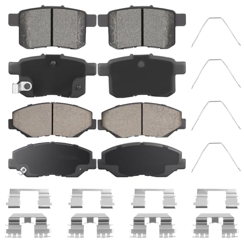 Front Ceramic & Rear Semi-Metallic Brake Pads Set for Honda Accord Only 2.4L LX/LX-S/LX-P...