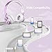AILIHEN MS300 Purple Girl Headphones Wired with Microphone for Chromebook Laptop Computer, 3.5mm Foldable Lightweight on-Ear Headphones for School Teen Students