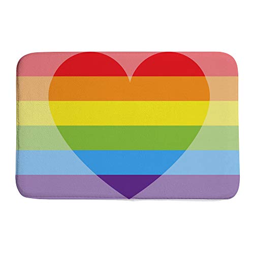 Tapis de douche Rainbow Heart en velours doux pour illuminer vos matins - 2