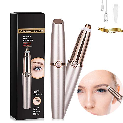 Rechargeable Eyebrow Hair Remover Eyebrow Trimmer Epilator Eyebrow Razor for Face Lips Facial Hair Cleaning Trimmer (Plus)
