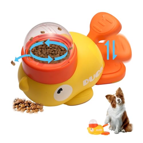 Dispensador de golosinas para perros, diseño dispensador de golosinas en forma de pato, divertido rompecabezas interactivo de alimentos para perros pequeños, medianos y grandes, resistente a masticar