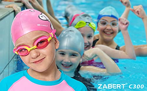 Zabert Girls Kids Swim Cap Hat,Swimming Caps Hats For Girls Toddler Baby Long Hair Braids & Dreadlocks - Silicone Waterproof Pink Mermaid #TOP6