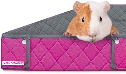 Paw Inspired Critter Box Washable, Reversible Guinea Pig Cage Liner with Raised Sides (C&C 2x3, Gray/Pink)