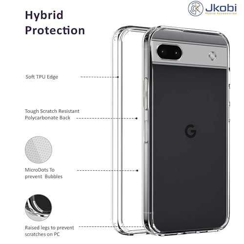 Image of Jkobi Back Case Cover for Google Pixel 6a (Shockproof Case with Camera Protection | Clear Silicone | Soft and Flexible | Transparent)