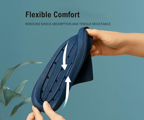 Image of Kraasa Cloudfoam Pillow Slippers for Men Non Slip Quick Drying Shower Slides Bathroom Sandals | Ultra Cushion | Thick Sole