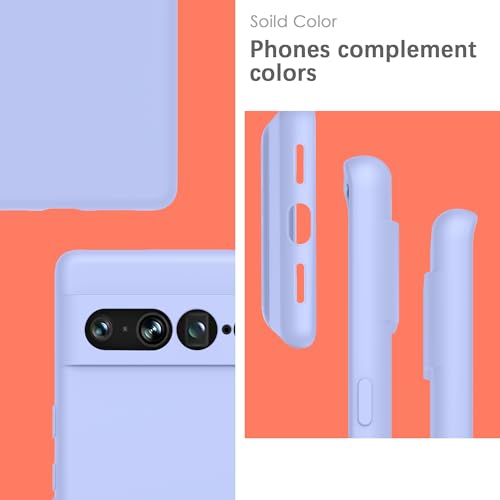 Image of YATWIN Silicone Back Case for Google Pixel 7 Pro, Soft-Touch Phone Back Cover for Google Pixel 7 Pro - Lilac