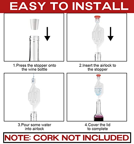 Image of S-Shape Fermentation Airlock for Home Brewing Plastic Bubbler with Dust Cap for Wine Making, Beer, Kombucha & Kimchi Airlock Fermentation Tube for Wine Making kit(L17cm x W 3cm, H-0.76cm 1Pcs)