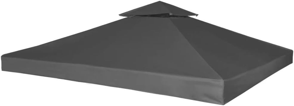 mewmewcat Canopy Cover Replacement, Gazebo Covers 100% Water-proof with PVC Coating 270 g/m² Dark Grey 3m x 3 m