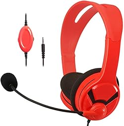 AmazonBasics Gaming Headset - compatible with Nintendo Switch, Xbox One, PlayStation 4 and PC - Red