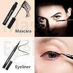 Makeup Kit for Teen Girls, All-in-One Kit with 2X16 Colors Eyeshadow, Liquid Foundation, Eyeliner Pencils, Contouring Stick, Lip Gloss, Eyebrow Pencils & 8 Makeup Brushes (Black) - Image 5