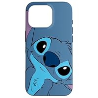 Custodia per iPhone 16 Pro Disney Lilo and Stitch Cute Stitch Face Slate Gray