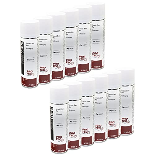 Spray chaîne Bike Line PRO-TEC P3082 lubrifiant moto et vélo en lot de 12 aérosols de 500 ml