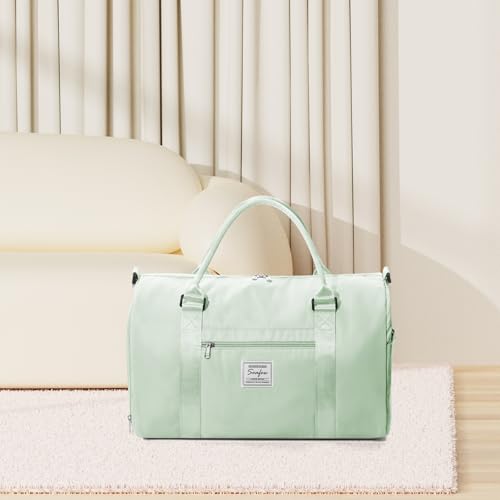 Image of Gym Bag Womens Mens with Shoes Compartment and Wet Pocket Travel Duffel Bag for Women for Plane Sport Gym Tote Bags Swimming Yoga Small Waterproof Weekend Overnight Carry on Bag Hospital Holdalls
