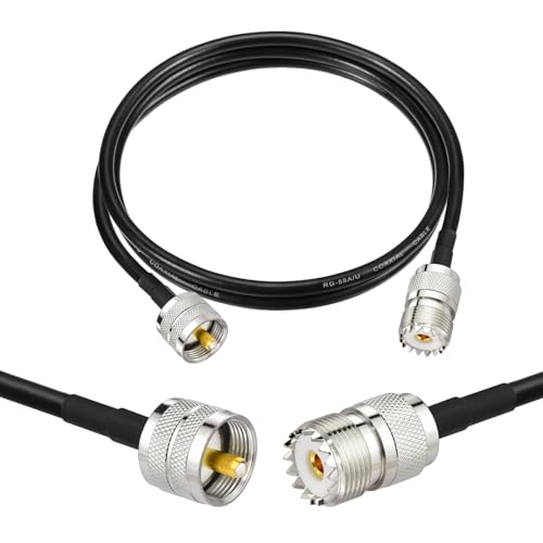 Superbat PL259 to SO239 Cable CB Coax Cable 3ft RG58 PL-259 Male to Female