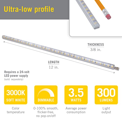 Image of Armacost Lighting RigidStrip 12V 12 inch Linkable LED Strip Light Diffuser Kit 3000K 311120