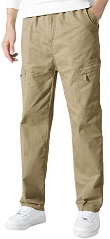 Mens Fashion Casual Loose Cotton Plus Size Lace Up Pants Overall 6 Memory Foam